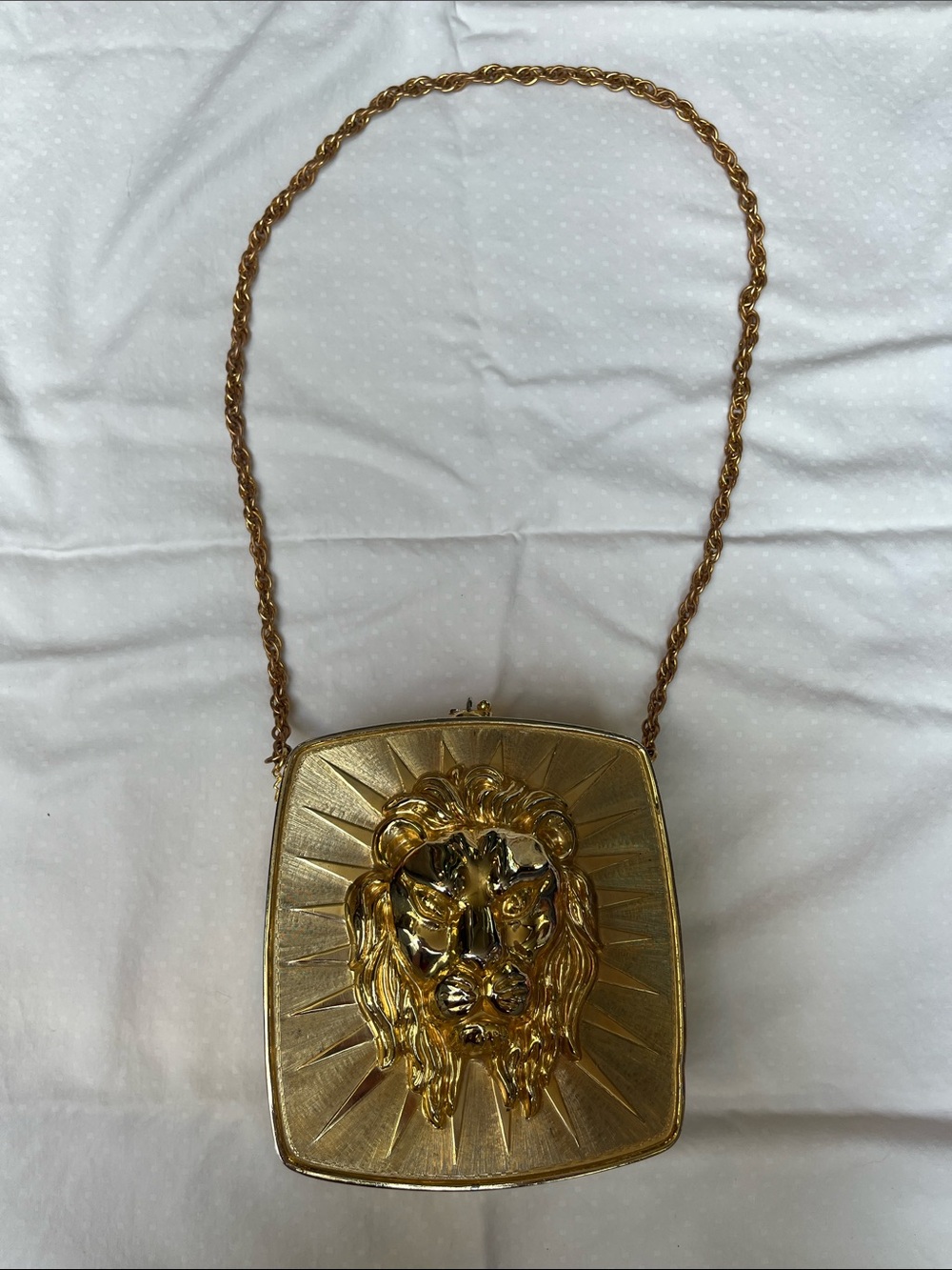 Vintage Harry Rosenfeld Gilt Metal Lion Minaudiere Bag